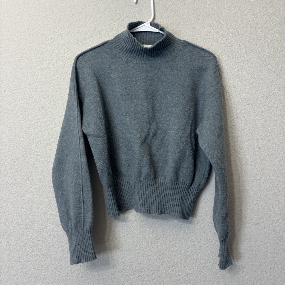 Zara Alpaca Wool Blend Mock Neck Pullover Knitted Sweater Women's Size S Small